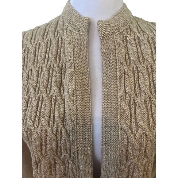 Vintage British Colony of Hong Kong Gold Handmade Wool Blend Sweater  M - Picture 8 of 9